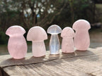 Polished Gemmy Rose Quartz Mushrooms x 24 From Madagascar - Toprock Gemstones and Minerals 