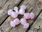 Polished Gemmy Rose Quartz Mushrooms x 24 From Madagascar - Toprock Gemstones and Minerals 