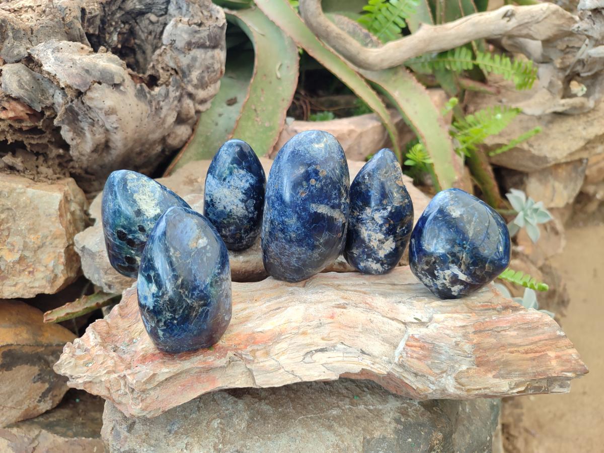 Polished Dumortierite Standing Display Pieces x 6 From Madagascar - Toprock Gemstones and Minerals 