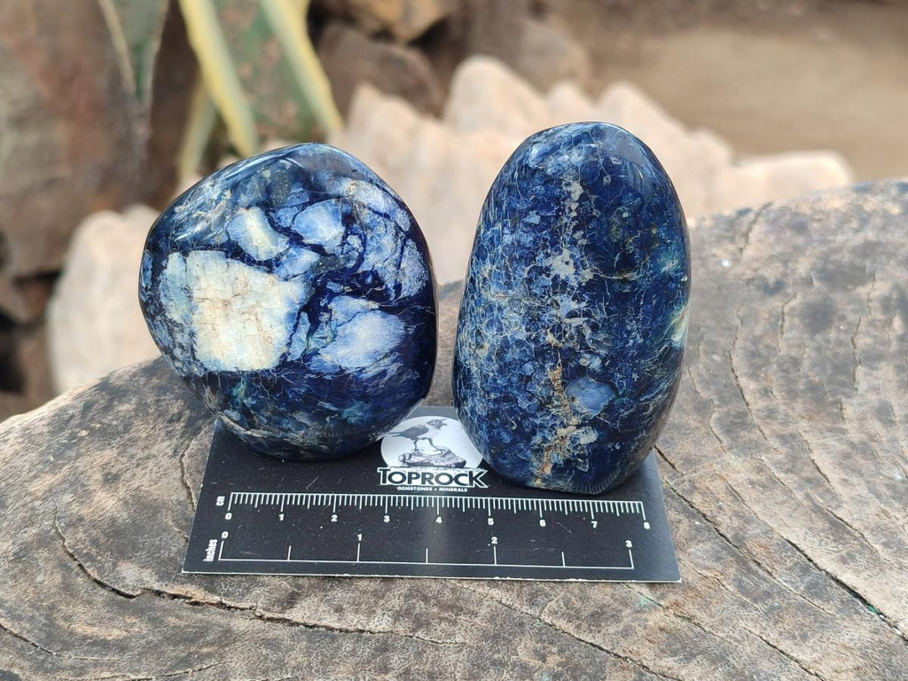 Polished Dumortierite Standing Display Pieces x 6 From Madagascar - Toprock Gemstones and Minerals 