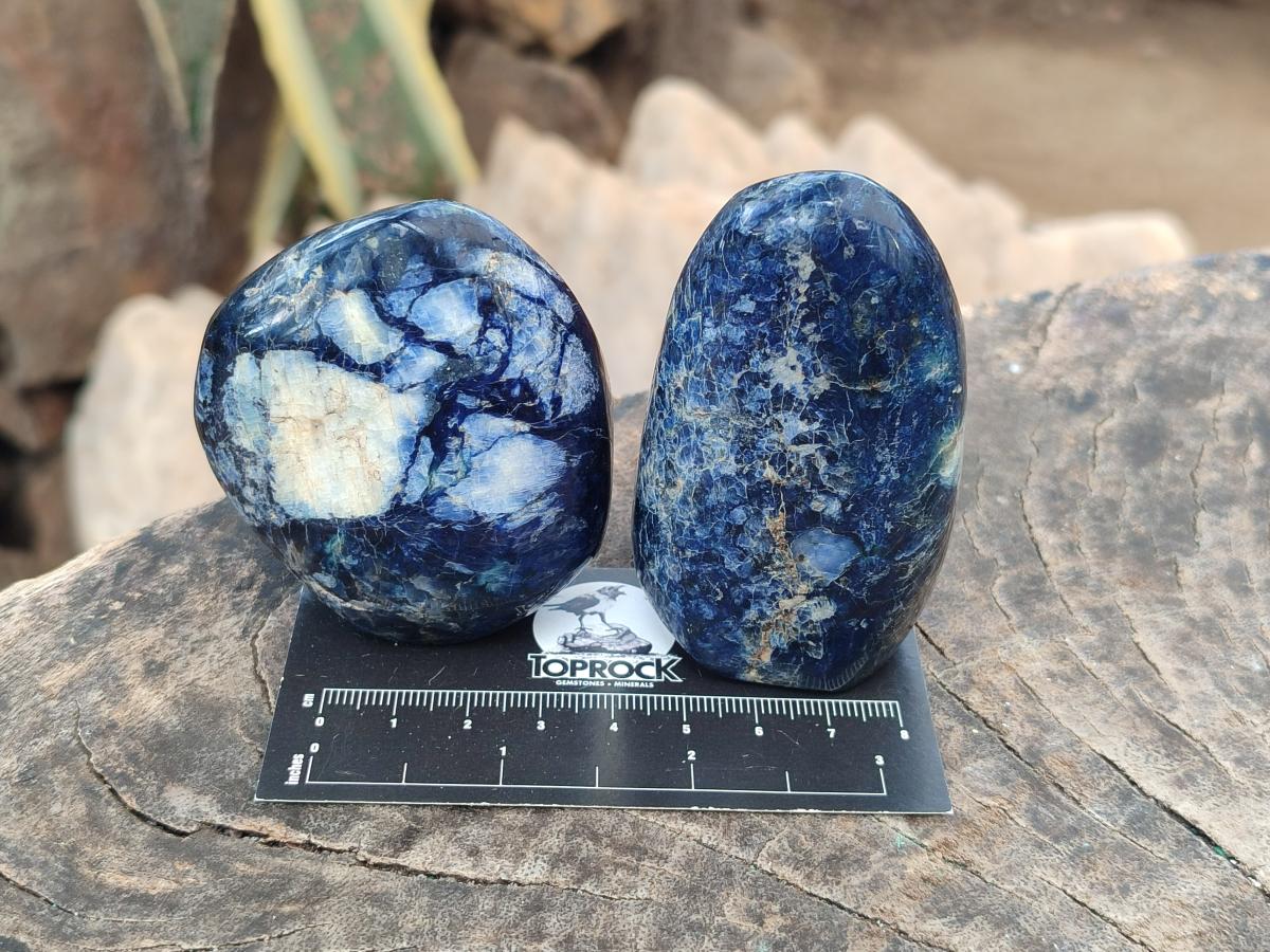 Polished Dumortierite Standing Display Pieces x 6 From Madagascar - Toprock Gemstones and Minerals 