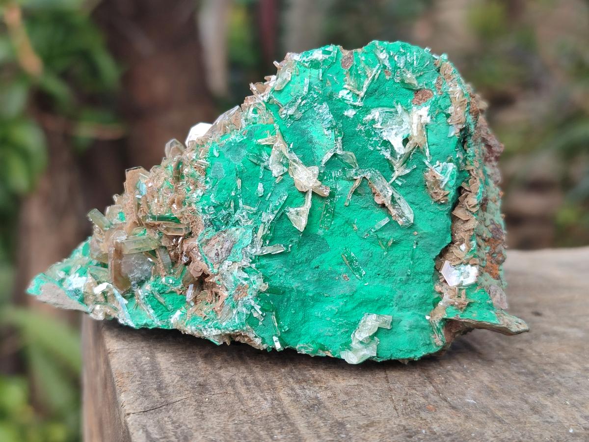 Natural Rare Bladed Barite with Malachite Specimens x 3 From Shangulowé Mine, Congo - Toprock Gemstones and Minerals 