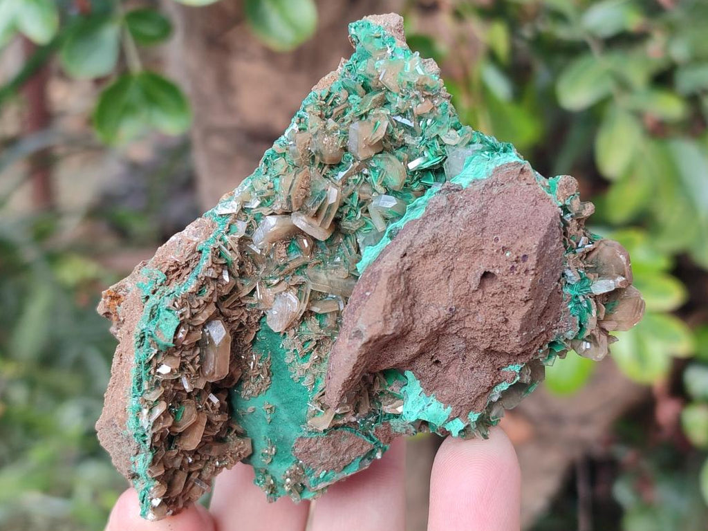 Natural Rare Bladed Barite with Malachite Specimens x 3 From Shangulowé Mine, Congo - Toprock Gemstones and Minerals 