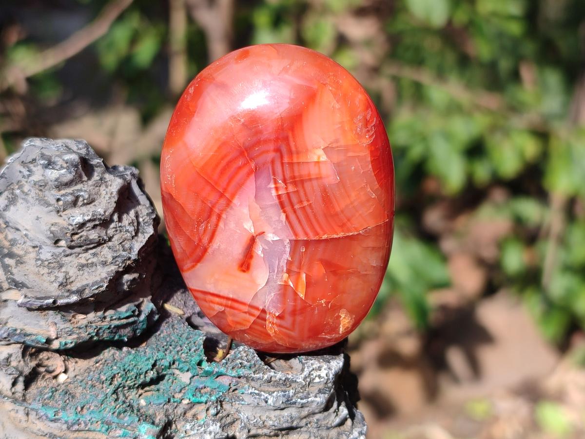 Polished Carnelian Agate Gemstone Palm Stones x 13 From Madagascar - Toprock Gemstones and Minerals 