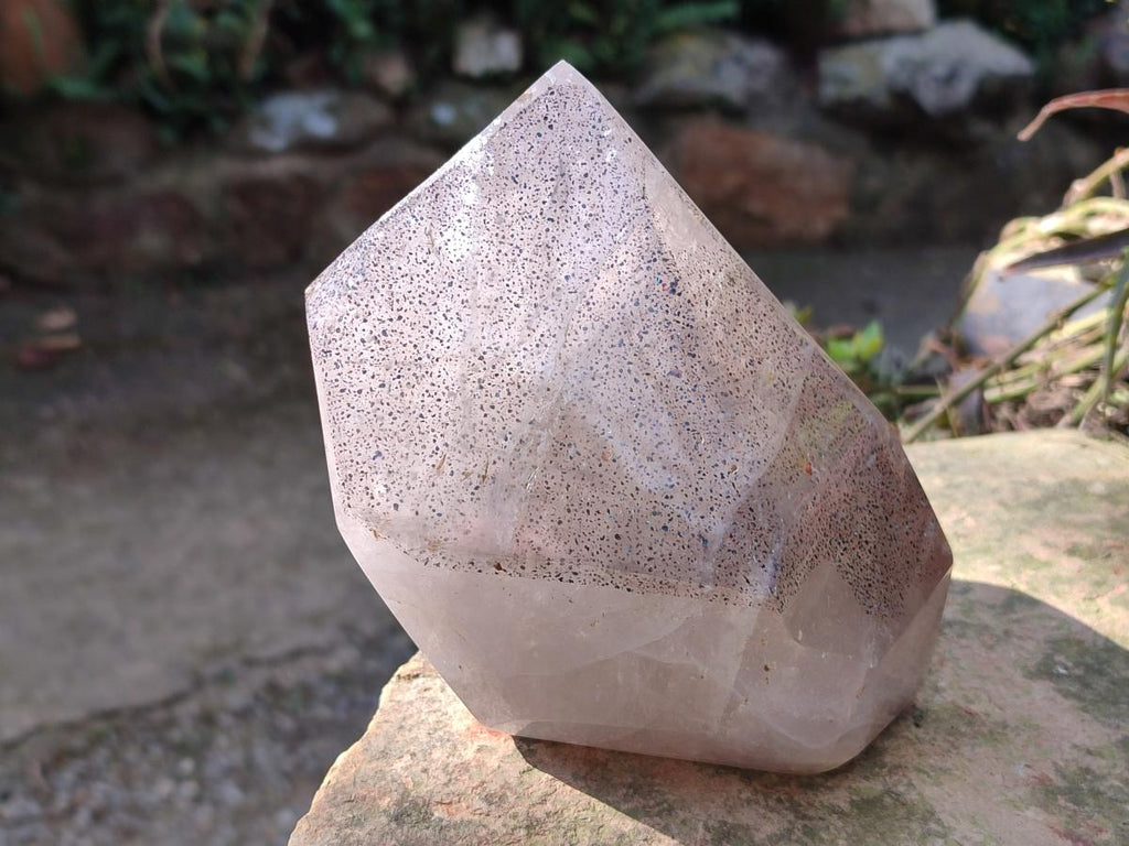 Polished Large Smokey Quartz Crystal with Biotite Mica x 1 From Madagascar - Toprock Gemstones and Minerals 