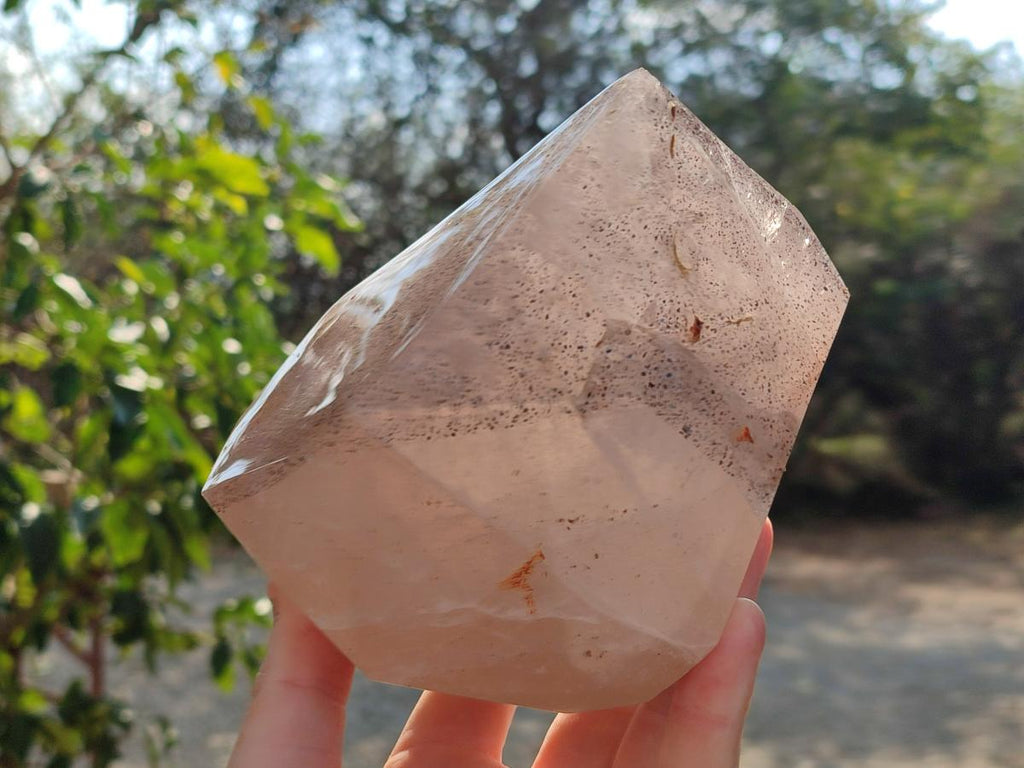Polished Large Smokey Quartz Crystal with Biotite Mica x 1 From Madagascar - Toprock Gemstones and Minerals 