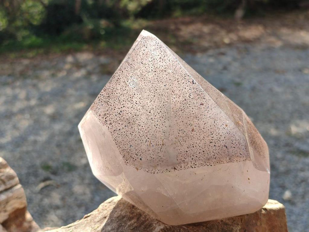Polished Large Smokey Quartz Crystal with Biotite Mica x 1 From Madagascar - Toprock Gemstones and Minerals 