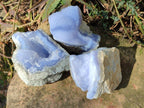 Natural Blue Lace Agate Specimens x 6 From Nsanje, Malawi - Toprock Gemstones and Minerals 