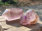Polished Mixed Window Amethyst Crystals x 2 From Akansobe, Madagascar - Toprock Gemstones and Minerals 