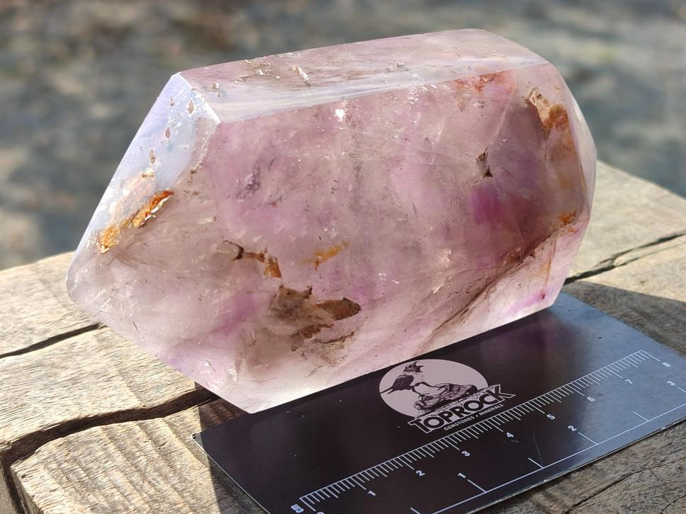 Polished Mixed Window Amethyst Crystals x 2 From Akansobe, Madagascar - Toprock Gemstones and Minerals 