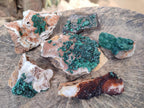Natural Ball Malachite Specimens Coated with Drusy Quartz on Dolomite x 6 From Mindingi Mine, Kambove, Congo - Toprock Gemstones and Minerals 