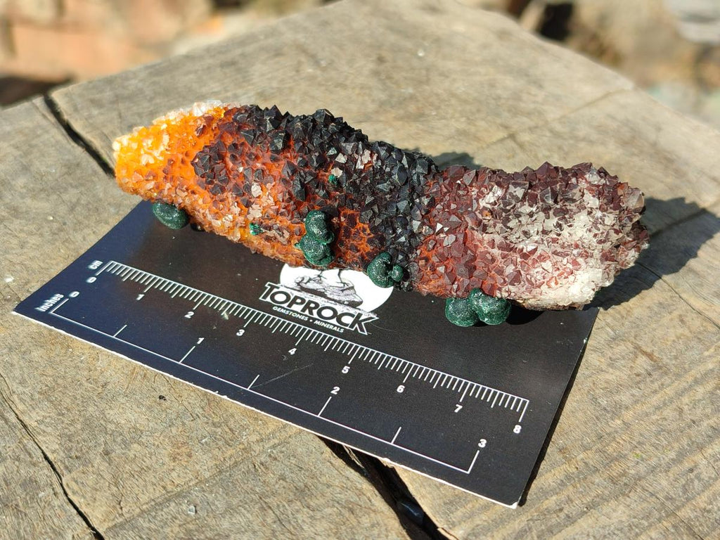 Natural Ball Malachite Specimens Coated with Drusy Quartz on Dolomite x 6 From Mindingi Mine, Kambove, Congo - Toprock Gemstones and Minerals 
