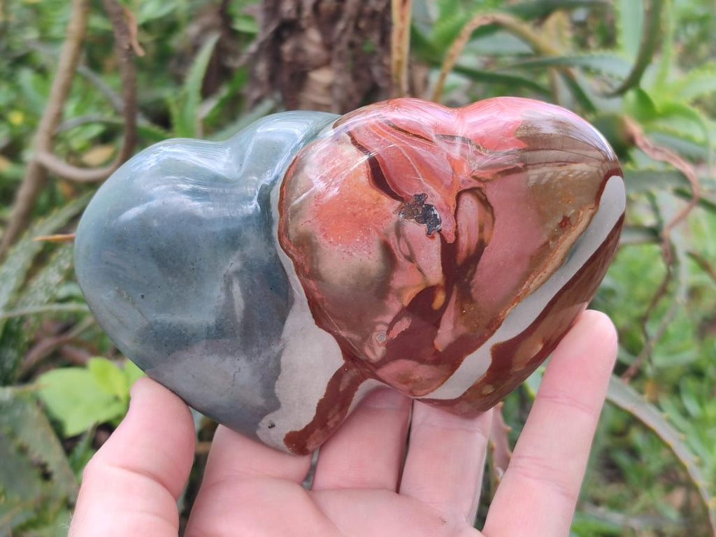 Polished Polychrome Jasper Twin Hearts x 6 From NW Coast, Madagascar - Toprock Gemstones and Minerals 