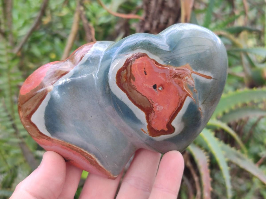 Polished Polychrome Jasper Twin Hearts x 6 From NW Coast, Madagascar - Toprock Gemstones and Minerals 