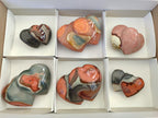 Polished Polychrome Jasper Twin Hearts x 6 From NW Coast, Madagascar - Toprock Gemstones and Minerals 