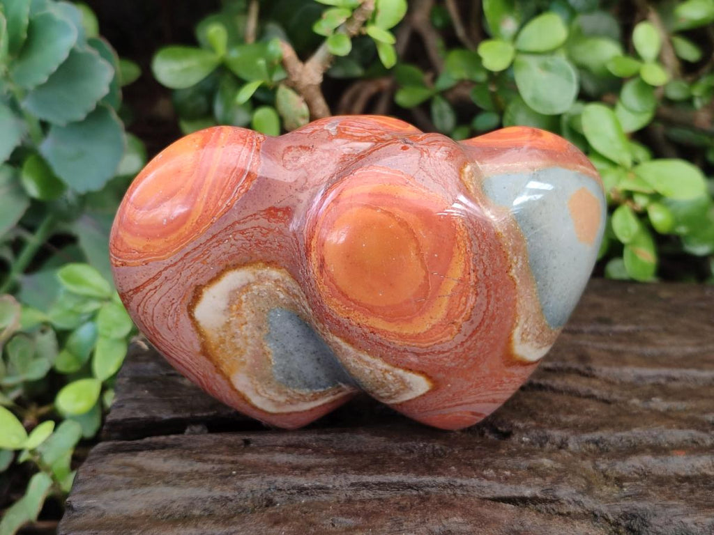 Polished Polychrome Jasper Twin Hearts x 6 From NW Coast, Madagascar - Toprock Gemstones and Minerals 