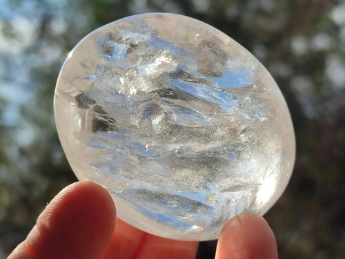 Polished Clear Quartz Crystal Galets x 12 From Madagascar - Toprock Gemstones and Minerals 