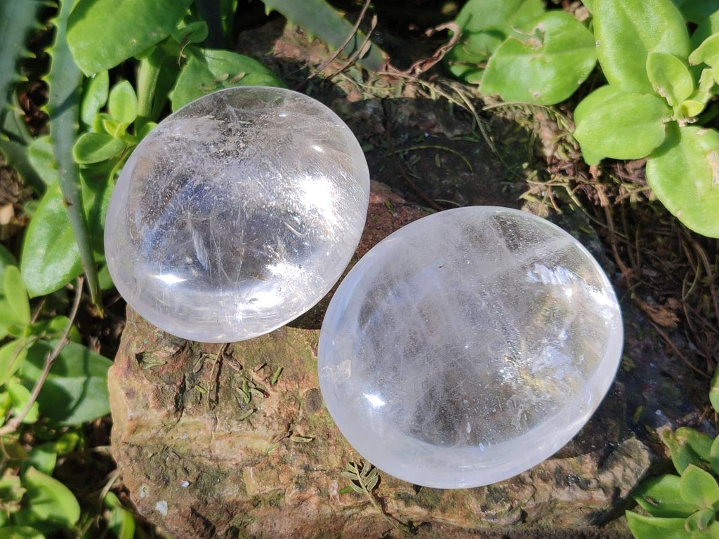 Polished Clear Quartz Crystal Galets x 12 From Madagascar - Toprock Gemstones and Minerals 