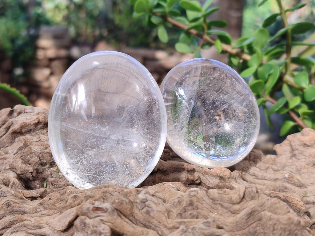 Polished Clear Quartz Crystal Galets x 12 From Madagascar - Toprock Gemstones and Minerals 