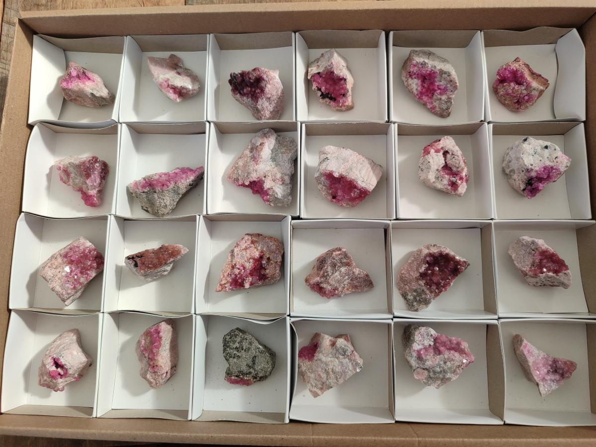 Natural Spherocobaltite Specimens x 24 From Musonoi Mine, Congo - Toprock Gemstones and Minerals 