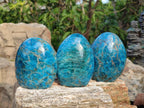 Polished Blue Apatite Standing Display Pieces x 3 From Betroka, Madagascar - Toprock Gemstones and Minerals 