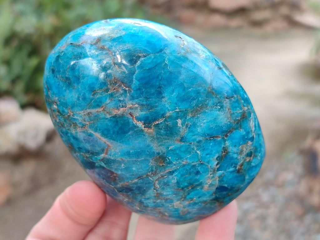 Polished Blue Apatite Standing Display Pieces x 3 From Betroka, Madagascar - Toprock Gemstones and Minerals 