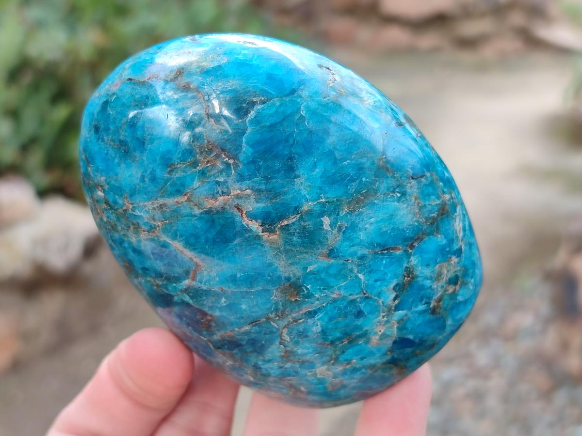 Polished Blue Apatite Standing Display Pieces x 3 From Betroka, Madagascar - Toprock Gemstones and Minerals 