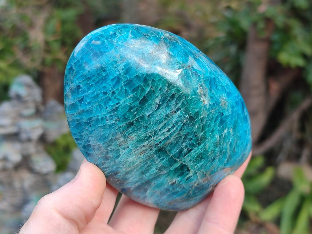 Polished Blue Apatite Standing Display Pieces x 3 From Betroka, Madagascar - Toprock Gemstones and Minerals 