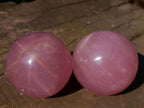Polished Gemmy Star Rose Quartz Spheres x 3 From Madagascar - Toprock Gemstones and Minerals 