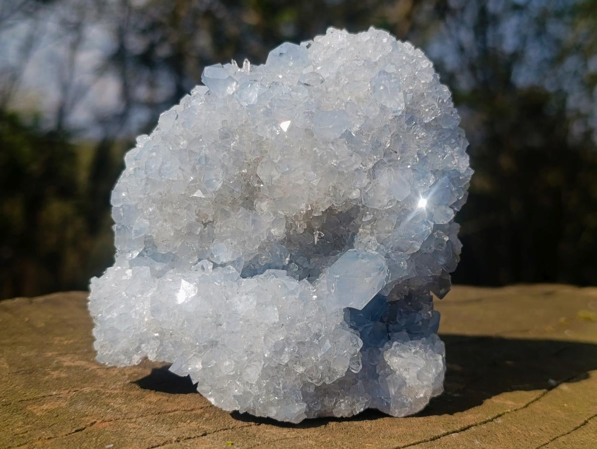 Natural Blue Celestite Specimens x 2 From Sakoany, Madagascar - Toprock Gemstones and Minerals 