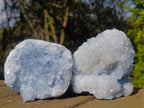 Natural Blue Celestite Specimens x 2 From Sakoany, Madagascar - Toprock Gemstones and Minerals 