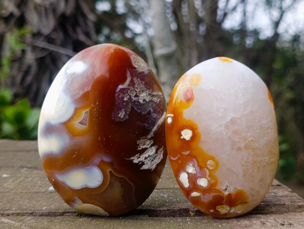Polished Carnelian Agate Gemstone Galets x 12 From Madagascar - Toprock Gemstones and Minerals 