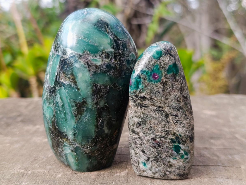 Polished Emerald Mica 'Mutokolite' Standing Display Pieces x 4 From Mutoko, Zimbabwe - Toprock Gemstones and Minerals 