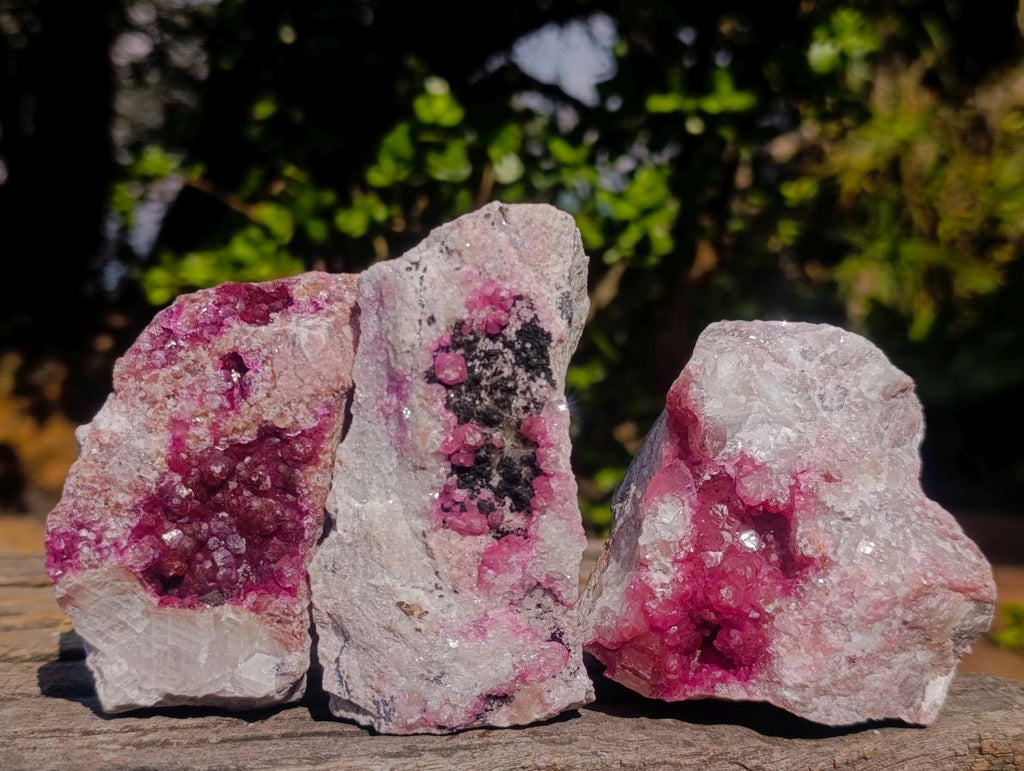 Natural Spherocobaltite Specimens x 3 From Musonoi Mine, Congo - Toprock Gemstones and Minerals 