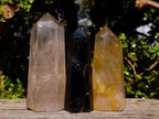Polished Smokey Quartz Crystals x 3 From Madagascar - Toprock Gemstones and Minerals 
