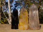 Polished Smokey Quartz Crystals x 3 From Madagascar - Toprock Gemstones and Minerals 