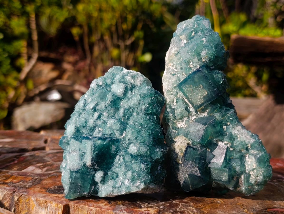 Natural Green Cubic Fluorite Specimens x 6 From Mandrosonoro, Madagascar - Toprock Gemstones and Minerals 