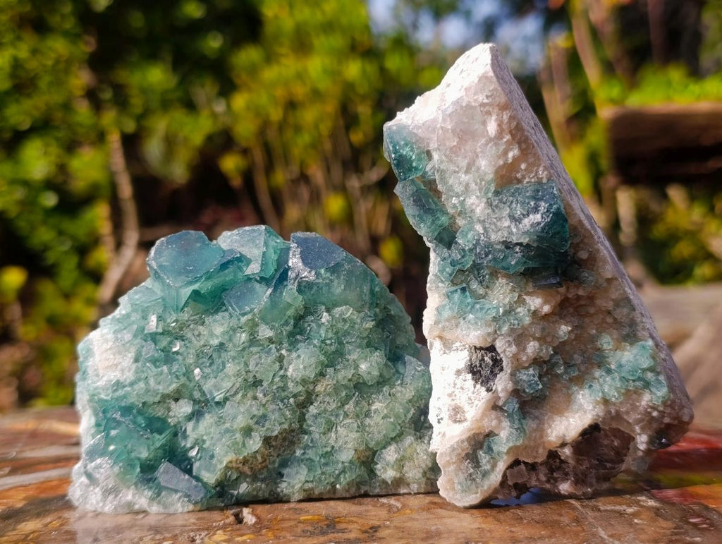 Natural Green Cubic Fluorite Specimens x 6 From Mandrosonoro, Madagascar - Toprock Gemstones and Minerals 