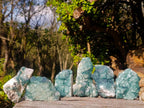 Natural Green Cubic Fluorite Specimens x 6 From Mandrosonoro, Madagascar - Toprock Gemstones and Minerals 
