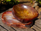 Polished on One Side Carnelian Agate Gemstone Bowls x 2 From Madagascar - Toprock Gemstones and Minerals 