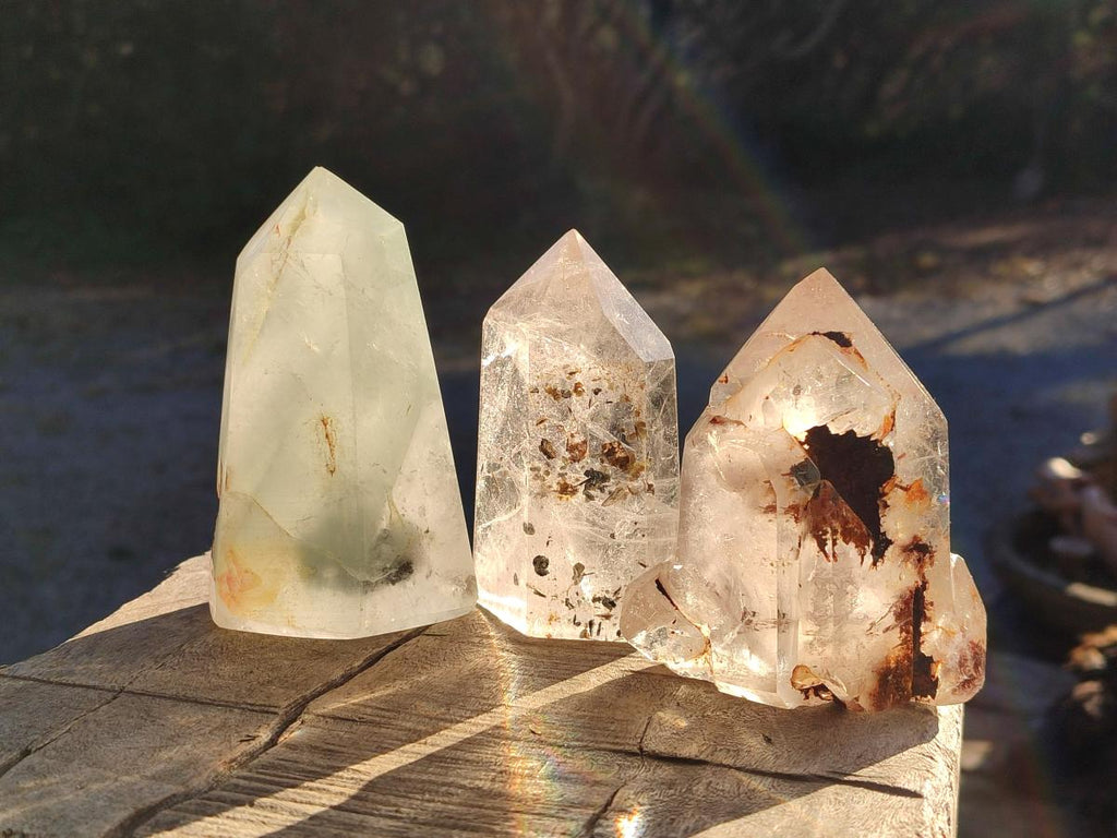 Polished Quartz Crystals with Inclusions x 4 From Madagascar - Toprock Gemstones and Minerals 