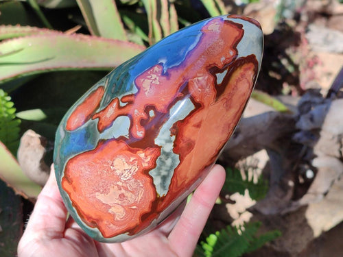 Polished Large Polychrome Jasper Standing Display Piece x 1 From NW Coast, Madagascar - Toprock Gemstones and Minerals 