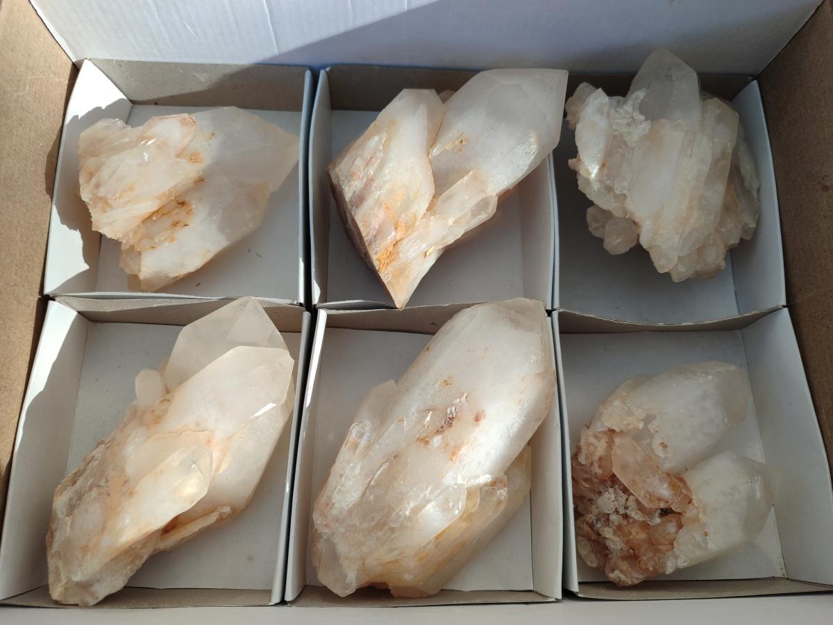 Natural Malagasy Quartz Crystals x 6 From Madagascar - Toprock Gemstones and Minerals 