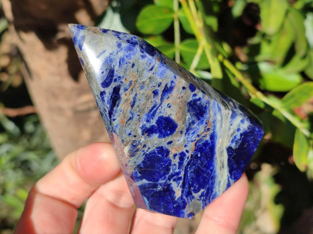 Polished Sodalite Crystals with Silver Hematite x 6 From Kunene River, Namibia - Toprock Gemstones and Minerals 