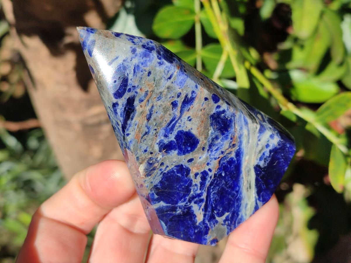 Polished Sodalite Crystals with Silver Hematite x 6 From Kunene River, Namibia - Toprock Gemstones and Minerals 
