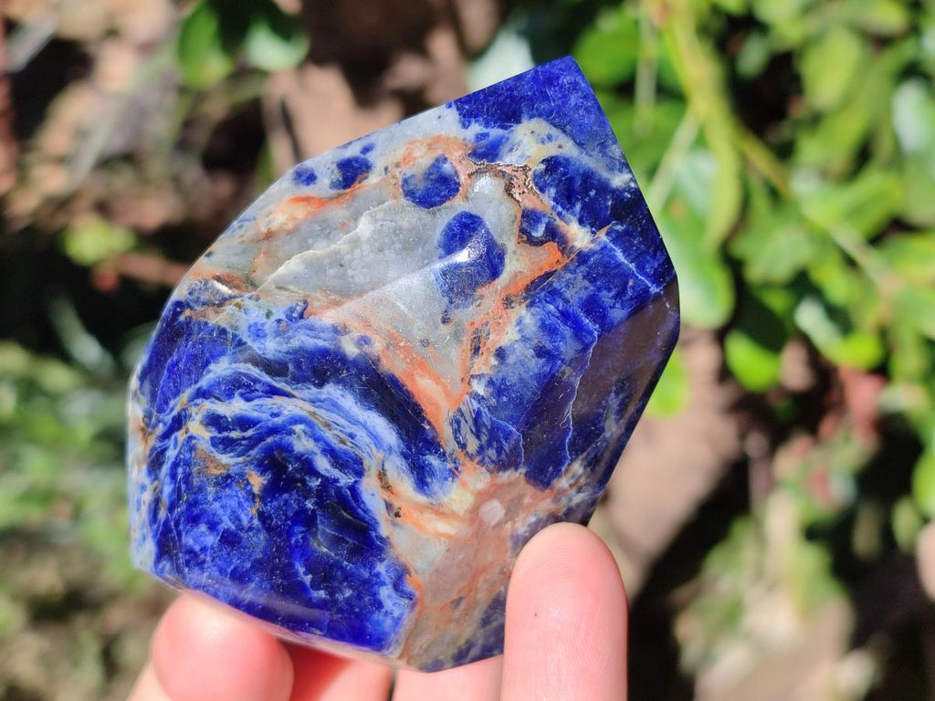 Polished Sodalite Crystals with Silver Hematite x 6 From Kunene River, Namibia - Toprock Gemstones and Minerals 