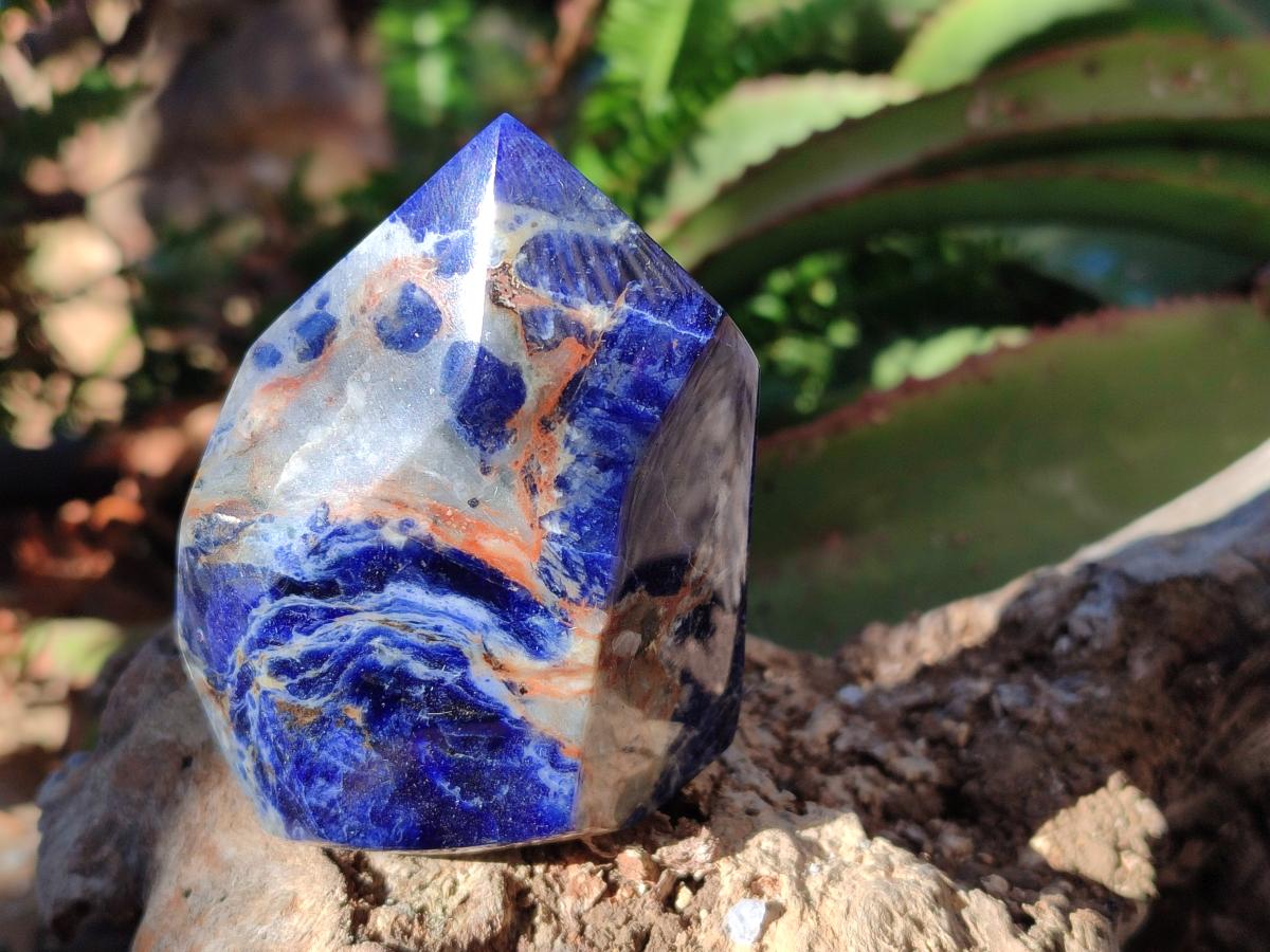 Polished Sodalite Crystals with Silver Hematite x 6 From Kunene River, Namibia - Toprock Gemstones and Minerals 