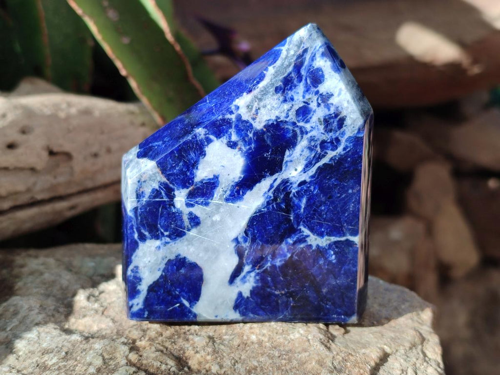Polished Sodalite Crystals with Silver Hematite x 6 From Kunene River, Namibia - Toprock Gemstones and Minerals 