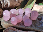Polished Gemmy Rose Quartz Mushrooms x 24 From Madagascar - Toprock Gemstones and Minerals 