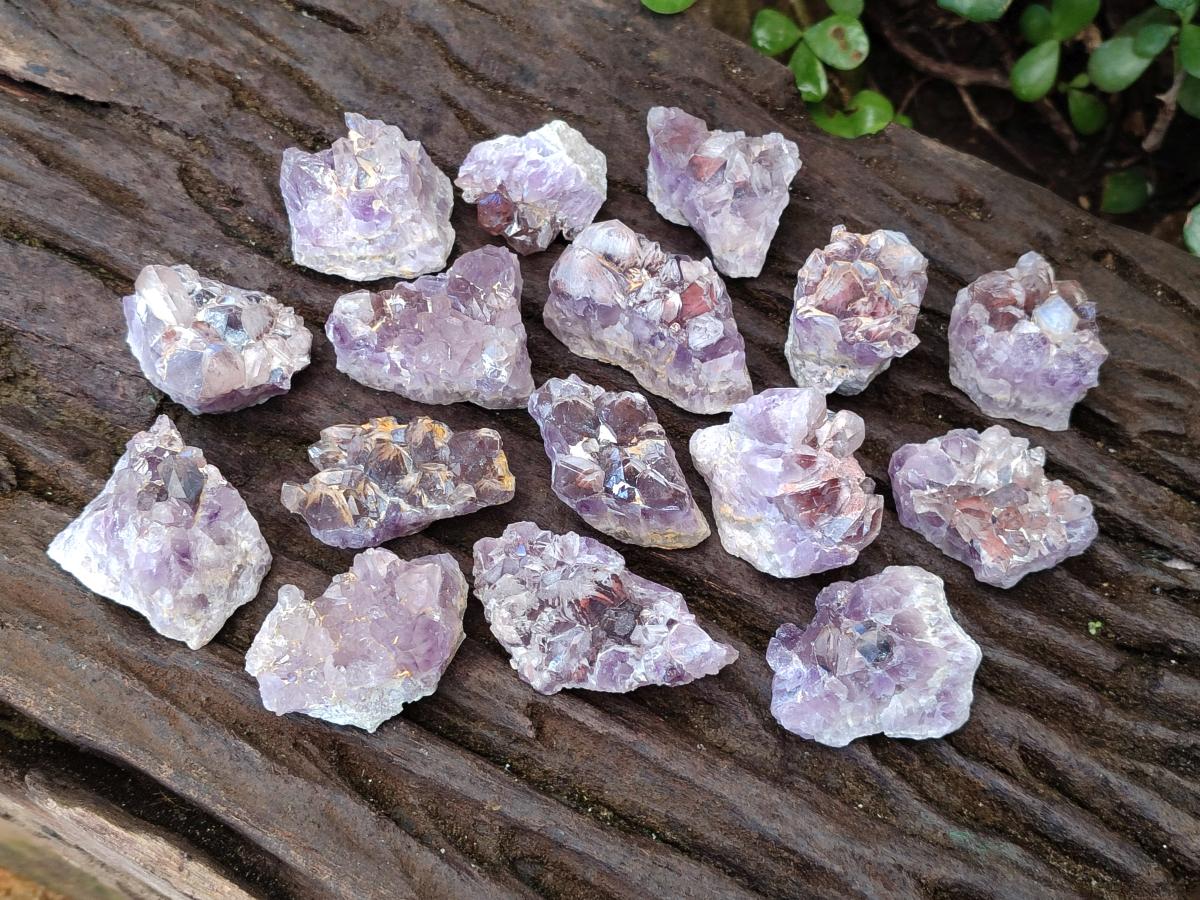 Natural Small Rare Amethyst Asylum Quartz Clusters x 35 From Luena, Congo - Toprock Gemstones and Minerals 